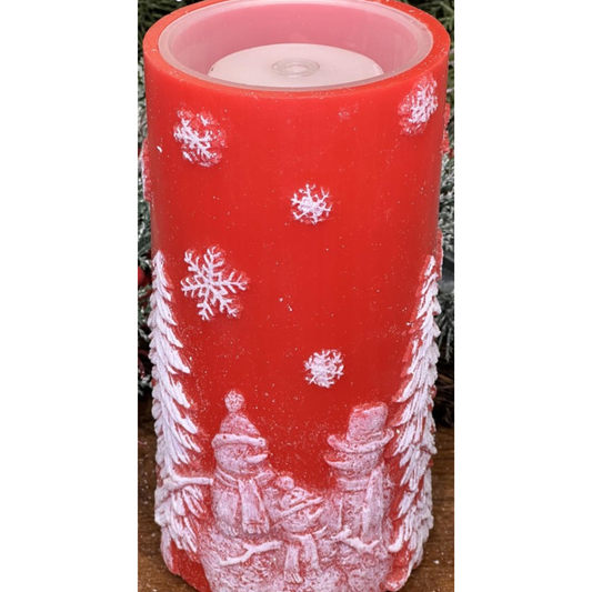 4x8 Red Snowman Fountain Candle – LED Lighted Holiday Candle with Remote Fantastic Craft