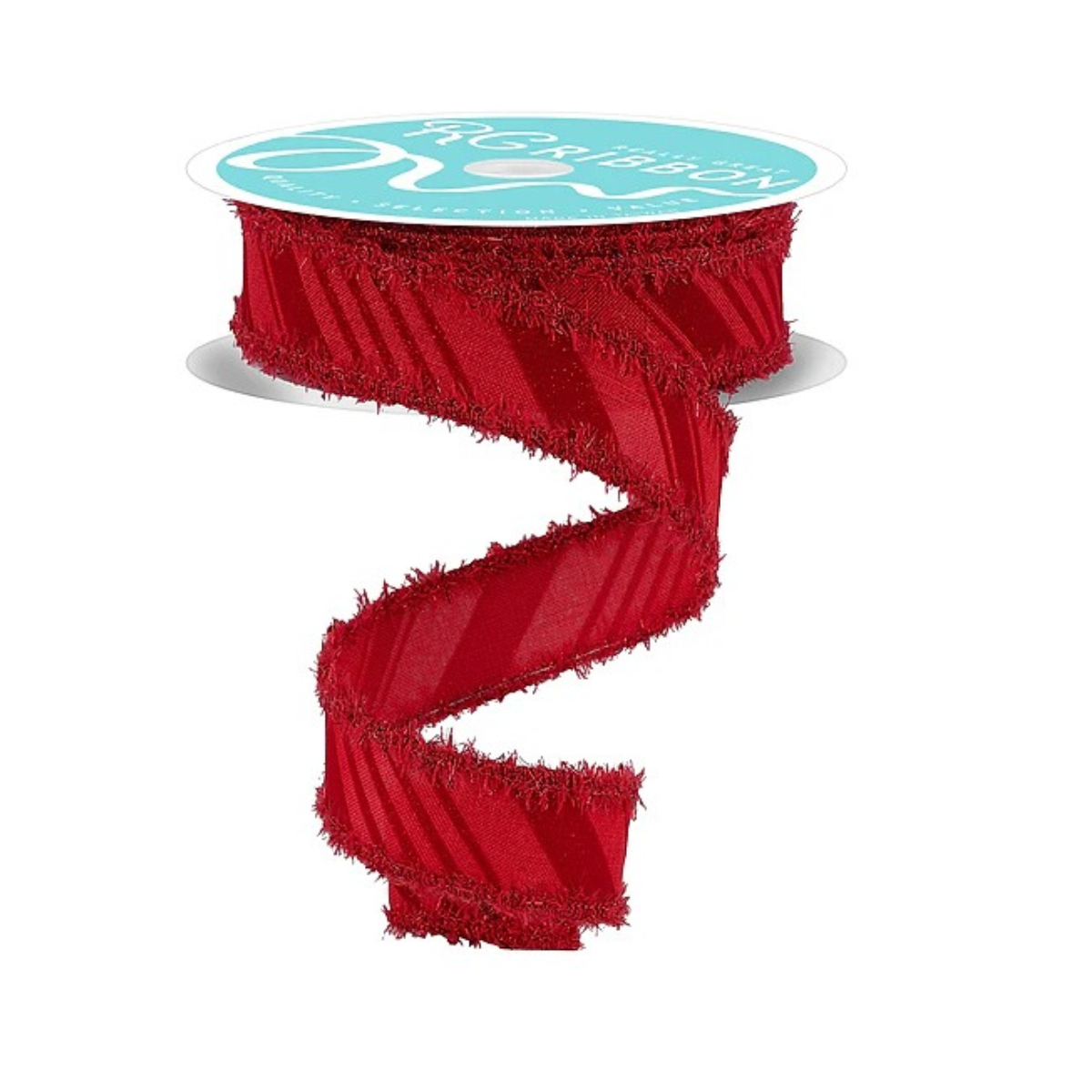 Red Velvet Diagonal Stripe Ribbon | Wired Christmas Velvet Ribbon | 1.5" x 10yd-RGA841124 Craig Bachman