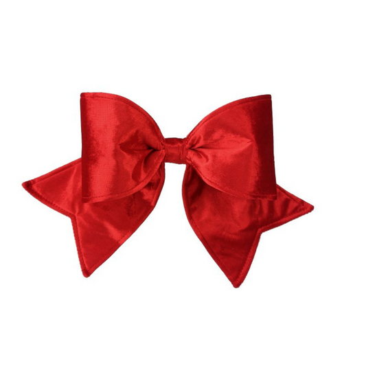 6" Outdoor Velvet Red Bow – UV Protected Holiday Decoration-MTX76050 Regency