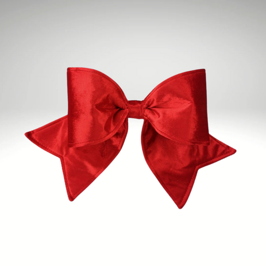 6" Outdoor Velvet Red Bow – UV Protected Holiday Decoration-MTX76050 Regency