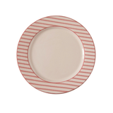 Red Ticking Stripe Charger Plate Set of 4 — 10.25 Inch Christmas Holiday Dining Plates-TC01940 Transpac