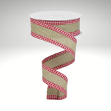 Royal Burlap Gingham Edge Wired Ribbon – 1.5"x10yd -RGA1098R3 Craig Bachman