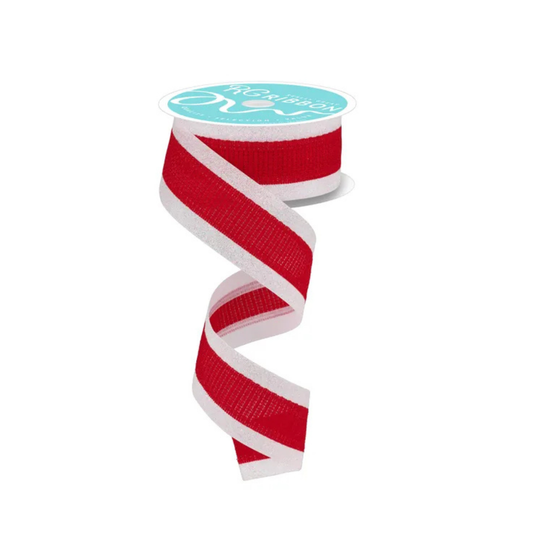 1.5"x10yd Red & White Iridescent Glitter Christmas Wired Ribbon – Holiday Ribbon for Bows & Wreaths-RG0823324 Craig Bachman