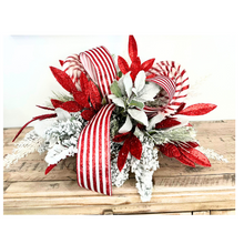 Load image into Gallery viewer, Red &amp; White Peppermint Lollipop Holiday Centerpiece | Christmas Table Decor | 22x13 Festive Arrangement