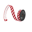 Farrisilk 1" Red White Candy Cane Stripe Wired Ribbon-RS316-02 TCT Crafts Designs & Decor
