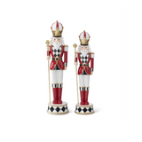 Red White and Black Harlequin Nutcrackers | Set of 2 Resin Christmas Nutcrackers | 14.5" and 19.25"-56411A K & K Interiors