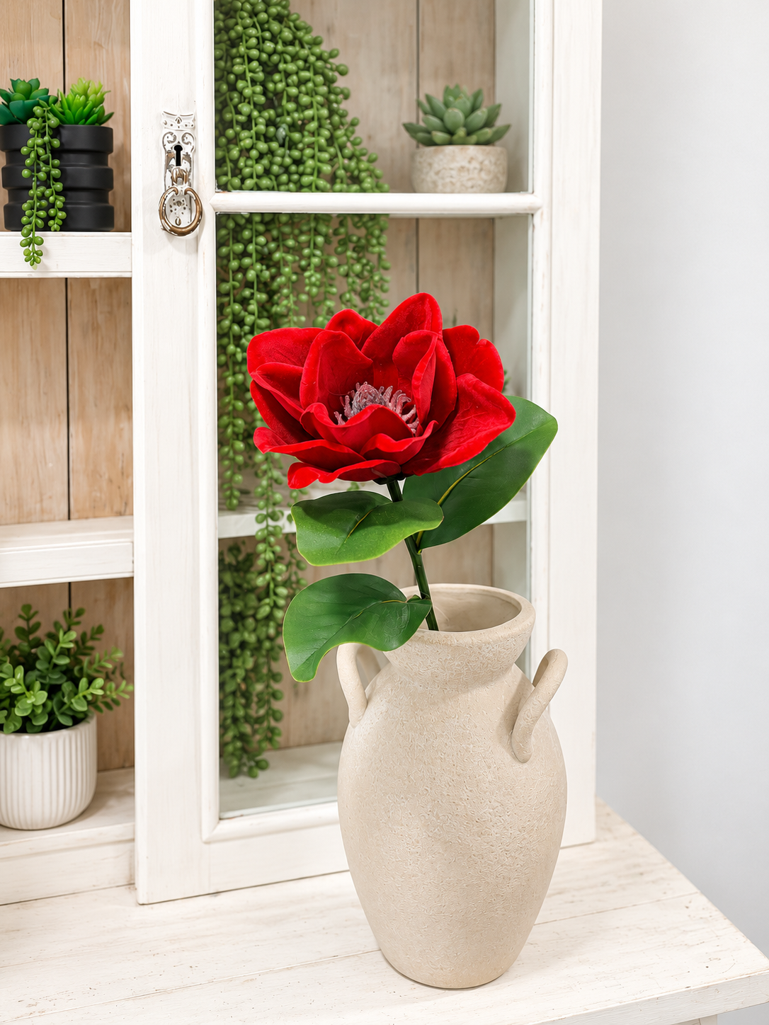 24" Red Velvet Magnolia Stem-283435 Direct Export