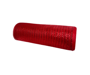 10.25"x10yd Metallic Value Mesh-Red w/Red Foil RE800124)