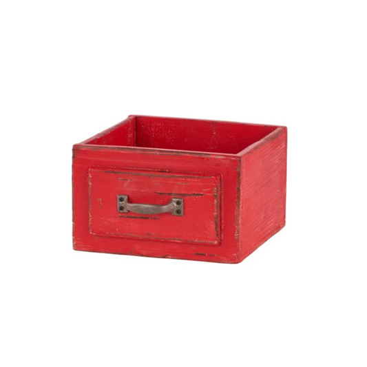 Red Wooden Drawer Box – 7.5"x4.75" Rustic Farmhouse Container Craig Bachman