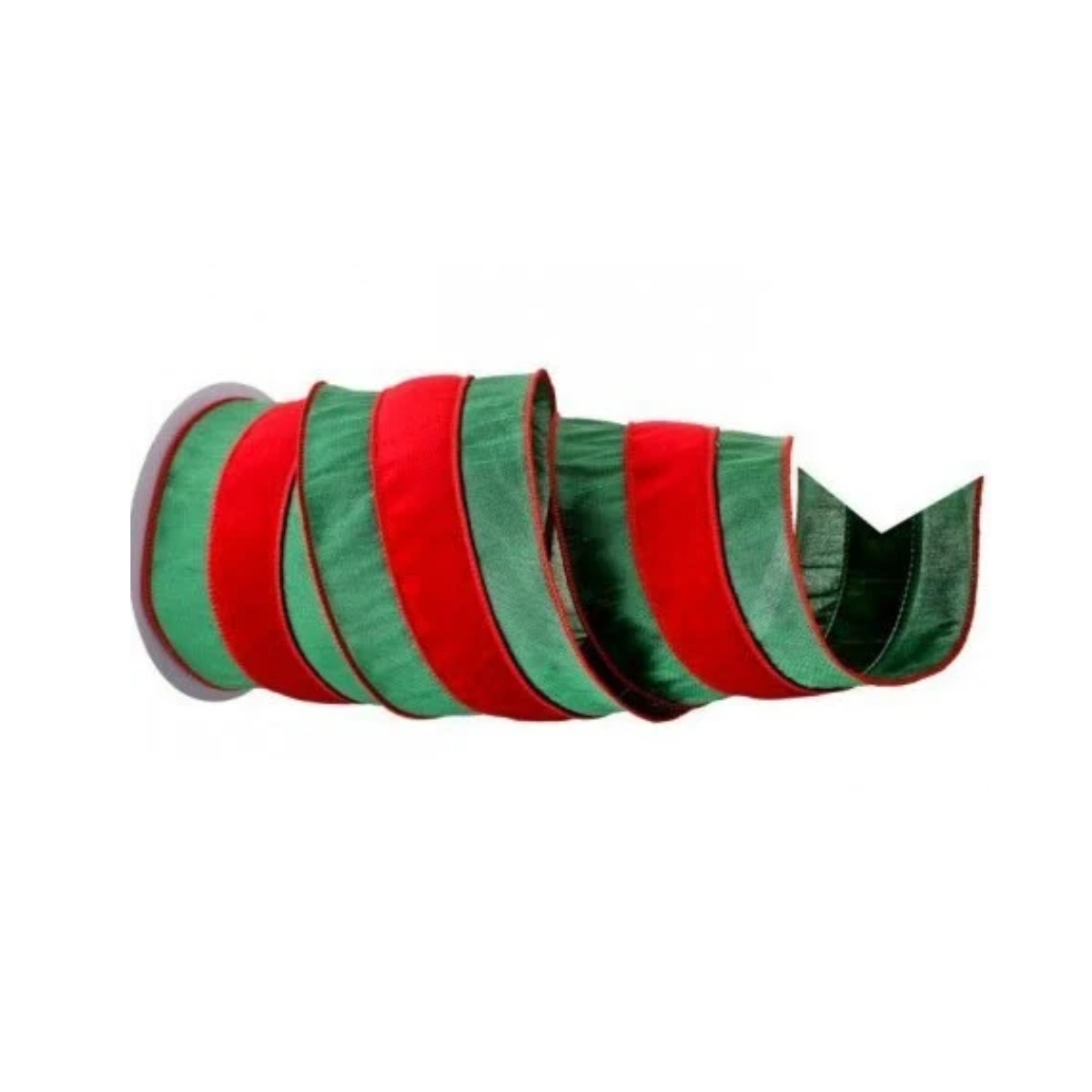 Regency Red Green Velvet Stripe Ribbon | Dupioni Wired Ribbon | 4" x 10yd-MTX60185 Regency International
