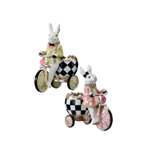 Resin Bunny Tricycle Easter Decor Set of 2-MT26733