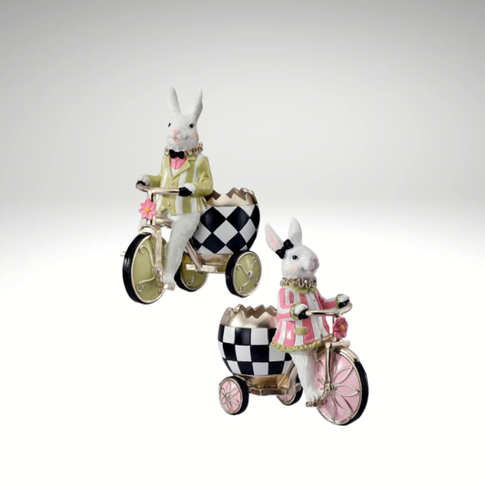 Resin Bunny Tricycle Easter Decor Set of 2-MT26733