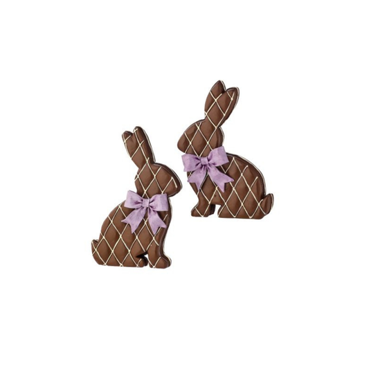 Resin Chocolate Bunny Wafer Decor Set 8 Inch-MT27066