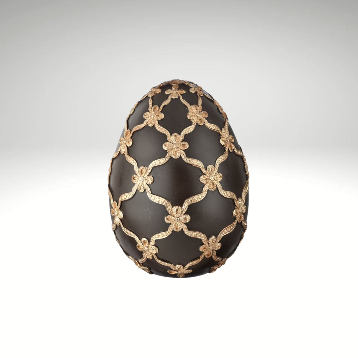 Chocolate Brown & Gold Gilded Lattice Decorative Egg Spring Decor-MT26232-CHCM