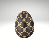 Chocolate Brown & Gold Gilded Lattice Decorative Egg Spring Decor-MT26232-CHCM