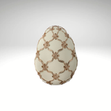 Ivory & Gold Gilded Lattice Decorative Egg Spring Decor-MT26232-IVCH