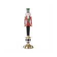 Harlequin Nutcracker Taper Candle Holder | Red Black White Green Resin Christmas Decor | 23.5"-56418B K & K Interiors