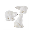 Snowy Glittered Polar Bears | Set of 3 Winter Christmas Figurines | 5.75" to 7.5"-55162A K & K Interiors