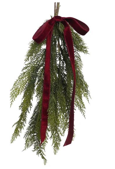 1” Olive Green, Red, or Ruby Velvet Bow – Pre-Made Farrisilk Ribbon Bow for Wreaths & Gifts Farrisilk