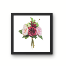 Load image into Gallery viewer, 12&quot; Artificial Rose Bouquet | Burgundy &amp; Mauve Faux Floral Arrangement