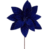 20.5" Royal Blue Embossed Velvet Poinsettia Stem-XS426525 Craig Bachman