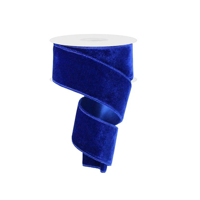 Royal Blue Velvet Ribbon | Wired Christmas Velvet Ribbon | 2.5" x 10yd-RGE165925 Craig Bachman