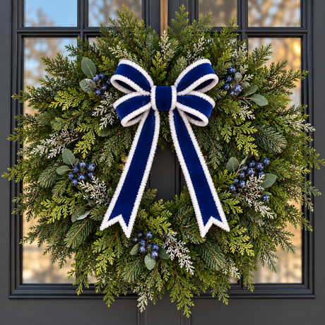 Royal Blue Velvet Snowdrift Ribbon | Wired Christmas Velvet Ribbon | 1.5" x 10yd-RG01892C9 Craig Bachman