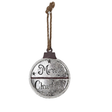 White Distressed Metal Merry Christmas Ornament-M32552 Impressive Enterprises, Inc.