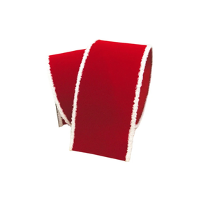 Farrisilk 2.5" Red Velvet Santa Trim Wired Ribbon-FA798-02 TCT Crafts Designs & Decor