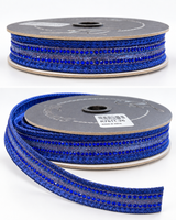 Farrisilk .75" Sapphire Semiprecious Glitter Wired Ribbon-RK811-26 Farrisilk