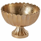 Gold Scalloped Metal Compote Bowl for Floral Arrangements and Weddings-73350-00 Pioneer Imports
