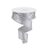 Silver Shimmer Tinsel Ribbon | Wired Glitter Christmas Ribbon | 1.5" x 10yd-RGA830826 Craig Bachman