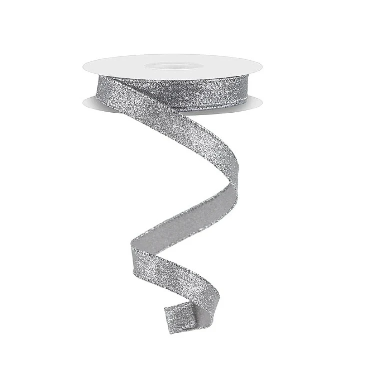 Silver Shimmer Glitter Ribbon | Wired Glitter Christmas Ribbon | 5/8" x 10yd-RGF108926 Craig Bachman