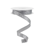 Silver Shimmer Glitter Ribbon | Wired Glitter Christmas Ribbon | 5/8" x 10yd-RGF108926 Craig Bachman