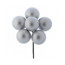 Matte Stemball Holiday Ornament Cluster | 60mm Bunch of 6 | Choose Green, Red, or Silver -MTX31831 Regency