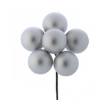 Matte Stemball Holiday Ornament Cluster | 60mm Bunch of 6 | Choose Green, Red, or Silver -MTX31831 Regency