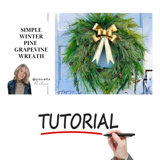Digital Download: Simple Pine & Cedar Winter Wreath Tutorial | PDF + Video Link | DIY Craft Tutorial (Copy) TCT Crafts