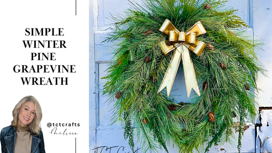 Digital Download: Simple Pine & Cedar Winter Wreath Tutorial | PDF + Video Link | DIY Craft Tutorial (Copy) TCT Crafts