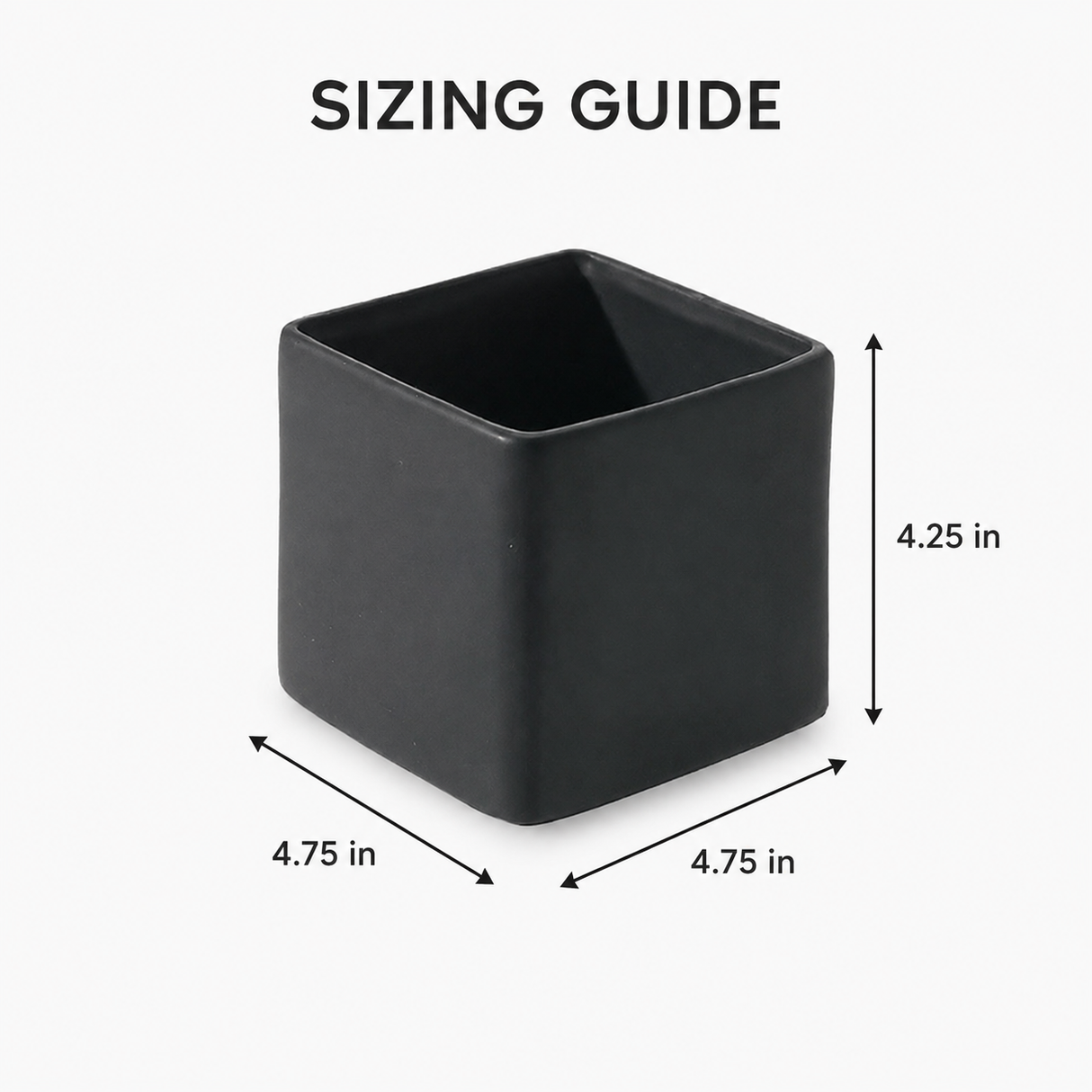 4.75" Square Matte Black Ceramic Vase – Modern Floral Container for Centerpieces & Minimalist Home Decor-92170-56 Pioneer Imports