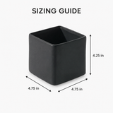 4.75" Square Matte Black Ceramic Vase – Modern Floral Container for Centerpieces & Minimalist Home Decor-92170-56 Pioneer Imports