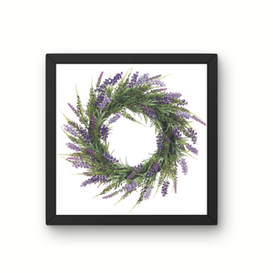 17" Artificial Purple Lavender Wreath | Spring & Summer Front Door Decor