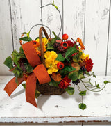 Small Fall Basket Arrangement for Autumn Table and Entry Decor TCT Crafts
