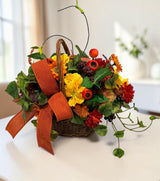 Small Fall Basket Arrangement for Autumn Table and Entry Decor TCT Crafts