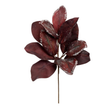 Snowy Burgundy Magnolia Leaf Spray | Frosted Christmas Foliage Stem | 18" Spray-FL6638-BU Select Artificials