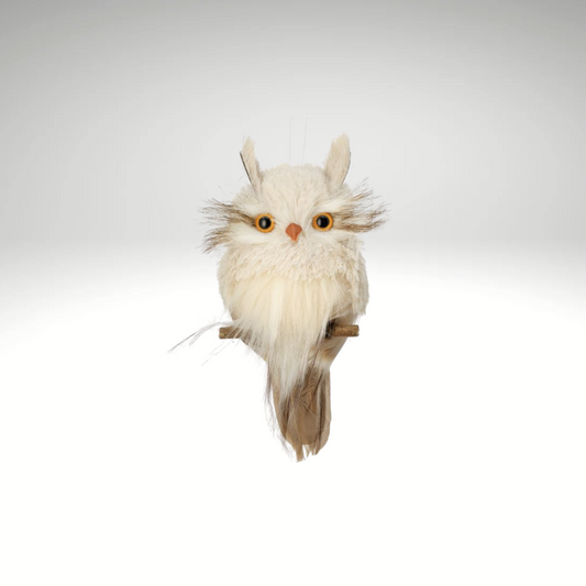 7" Snow Owl Ornament – Flat Back Woodland Christmas Decoration-MTX71197 Regency