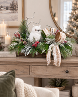 Woodlands Snowy Owl Winter Christmas Centerpiece - 2189 TCT Crafts Designs & Decor