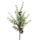 24" Snowdrop Mountain Pine Pick with Pinecones | Snowy Artificial Greenery Stem-XX8106 Craig Bachman