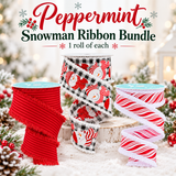 Peppermint Snowman Christmas Ribbon Bundle -CRB101 TCT Crafts Designs & Decor