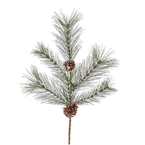 Snow Tip Pine Spray with Pinecones | Woodlands Christmas Stem | 24" Spray-XX8588 Craig Bachman