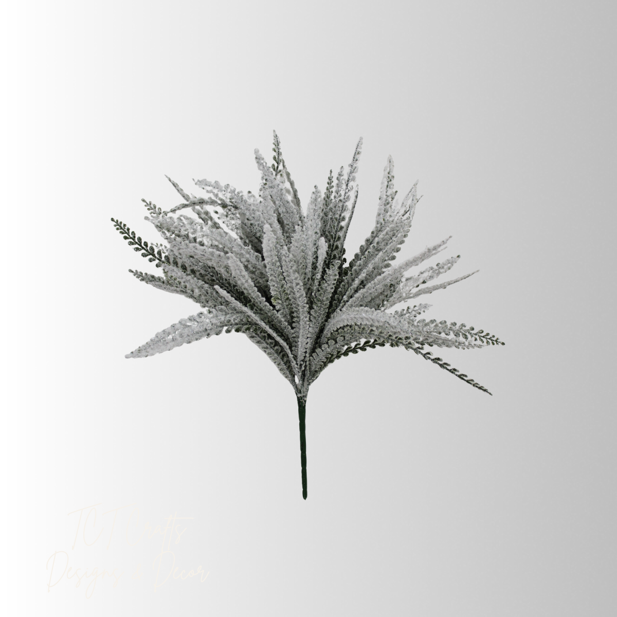 Snowy Button Fern Bush | Frosted Winter Filler | 19" Bush-85806 Golden Bell